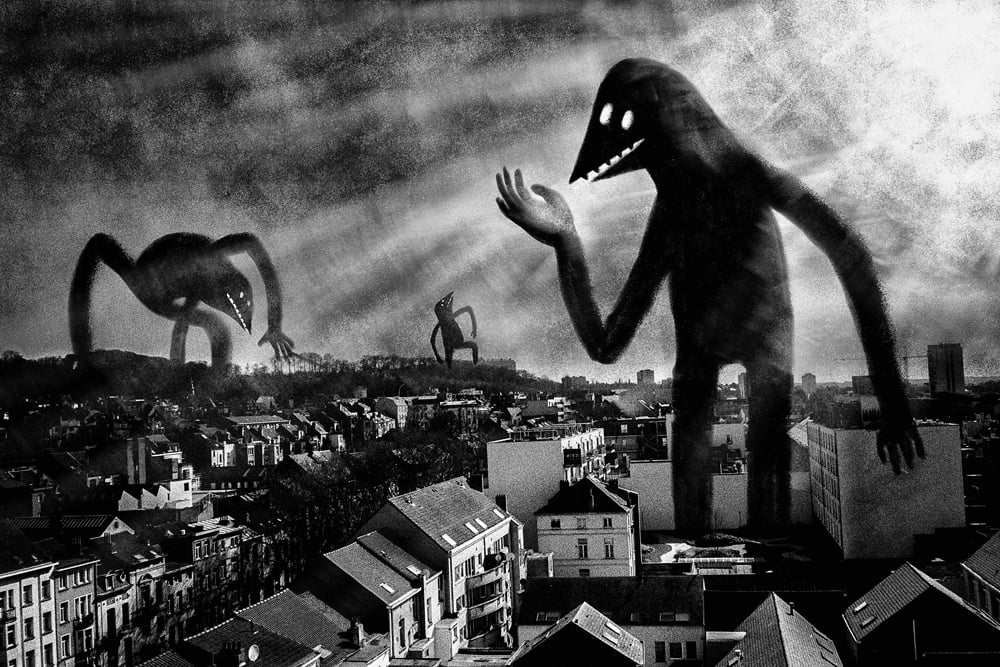 Mathieu Van Assche, BRRRXL, éditions Le Mulet, chronique, livre, photographie, Frédéric Martin, 5ruedu, Belgique, Bruxelles, monstre, fantômes, enfance, peur, effroi,