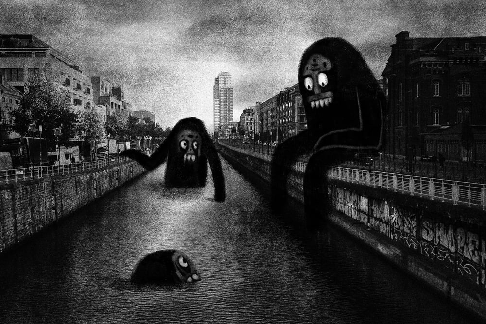 Mathieu Van Assche, BRRRXL, éditions Le Mulet, chronique, livre, photographie, Frédéric Martin, 5ruedu, Belgique, Bruxelles, monstre, fantômes, enfance, peur, effroi,