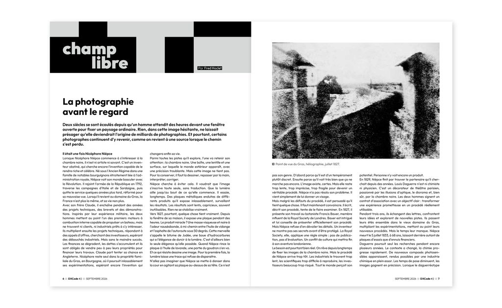 DXCode, revue, Stéphane Charpentier, Shirley Thomas, argentique, nouvelle, papier, noir et blanc, couleur, Frédéric Martin, 5ruedu, chronique, livre, photo,