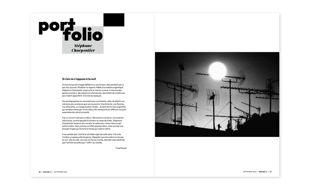 DXCode, revue, Stéphane Charpentier, Shirley Thomas, argentique, nouvelle, papier, noir et blanc, couleur, Frédéric Martin, 5ruedu, chronique, livre, photo,